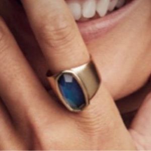 Kendra Scott Leah Size 7 1/2 Silver Plated Mood Ring